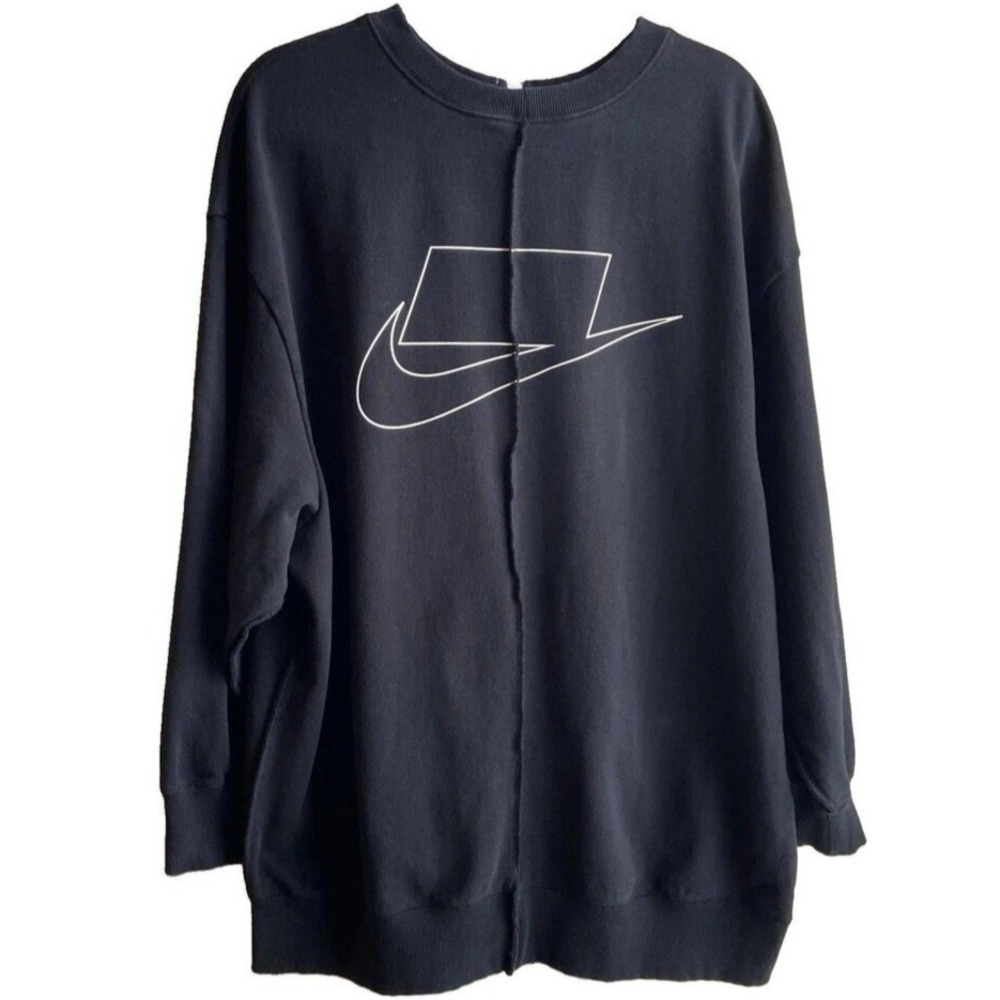 Nike Sportswear Back Zip Oversized Swoosh Crewneck Sweatshirt Medium CZ1430